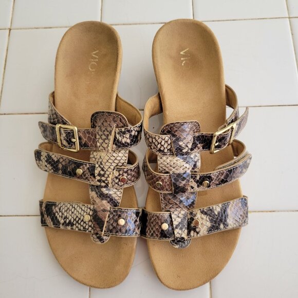Vionic 7 Snakeskin Print Wedge Sandals RADIA‎ Open Toe Summer Cruise Vacation - Picture 3 of 8
